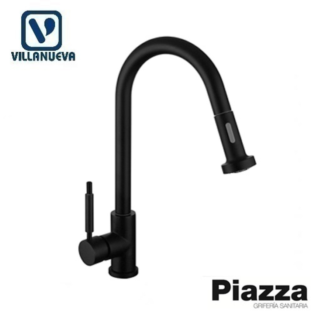 GRIFERIA GOURMET COCINA MESADA ACERO CON ROCIADOR   10300NE