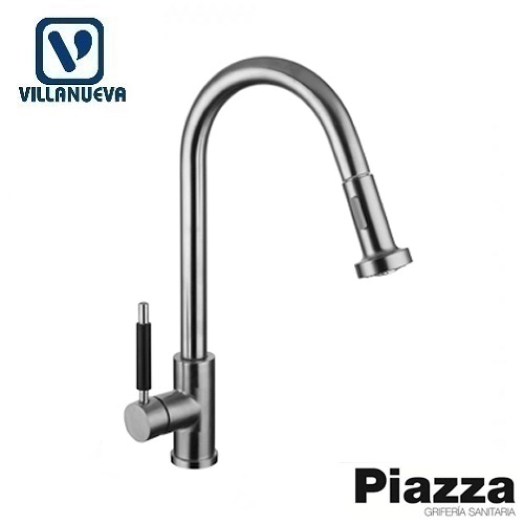 GRIFERIA GOURMET COCINA MESADA ACERO  INOX. CON ROCIADOR   10300SS